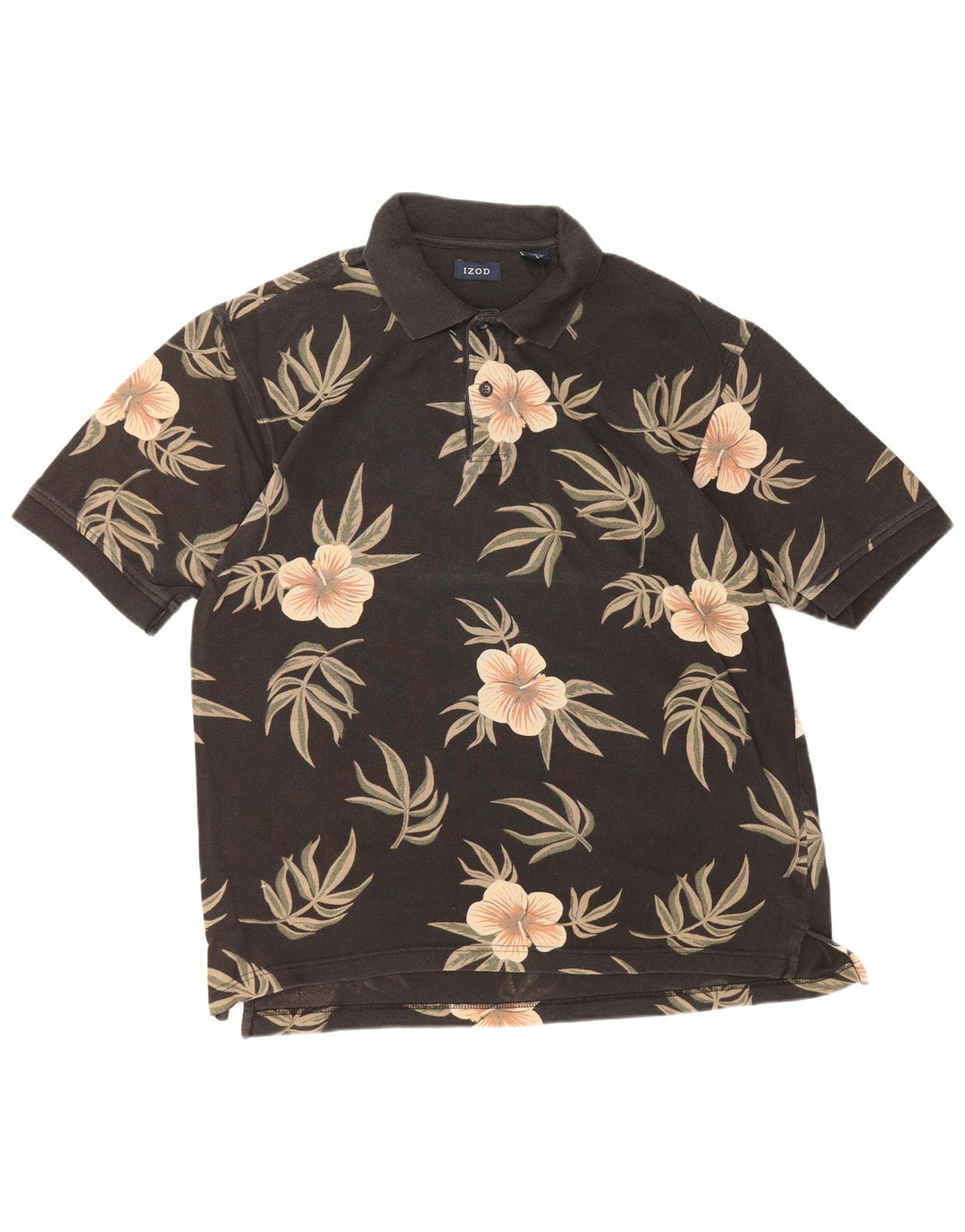 IZOD Polo Homme Coton Floral Noir Moyen