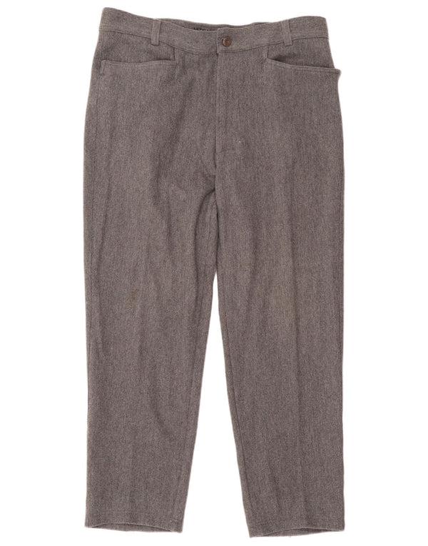 Versace Pantalon de costume droit pour homme IT 52 XL W38 L29 Gris Laine