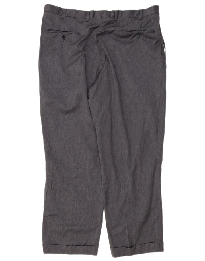 IZOD Pantalon de Costume à Chevilles Homme W38 L29 Laine Grise