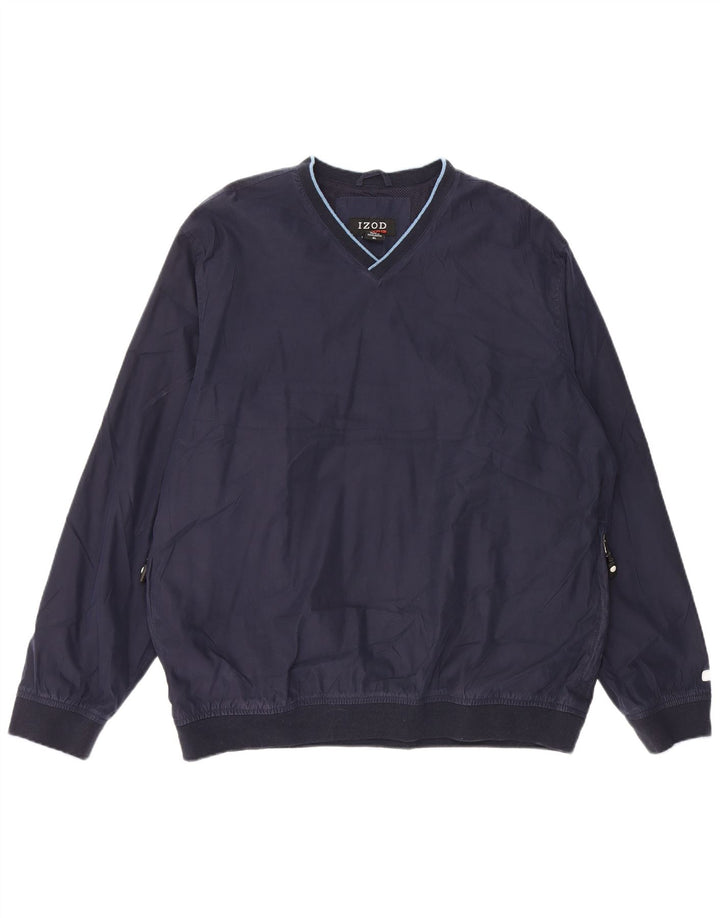 Izod Pull Survêtement Homme Haut XL Bleu Marine Polyester