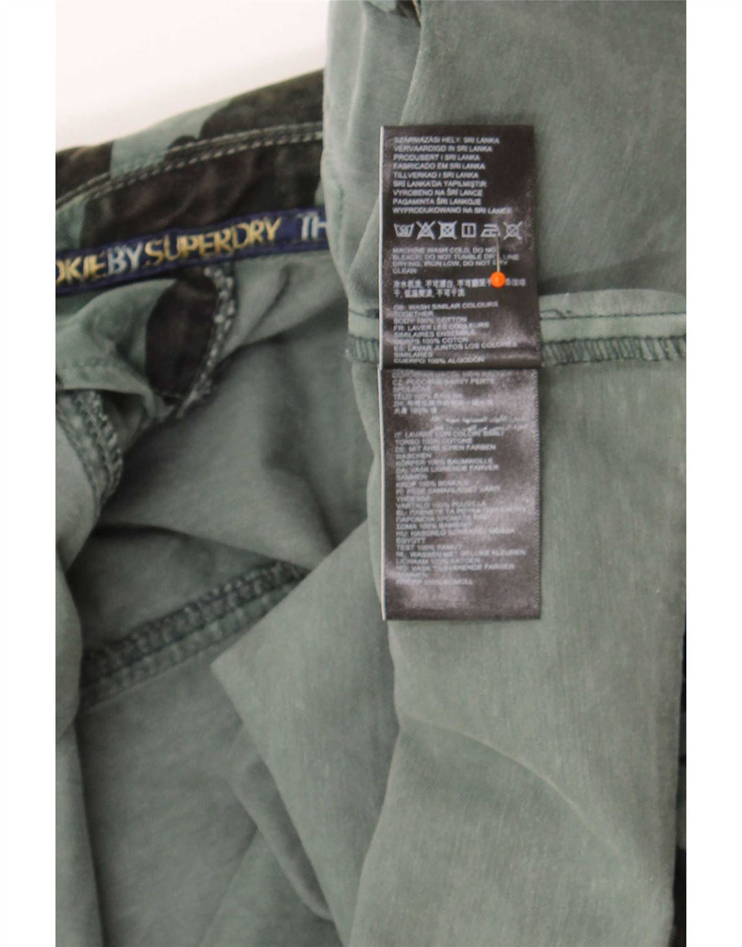 Superdry Veste en jean crop pour femme UK 12 Coton camouflage vert moyen