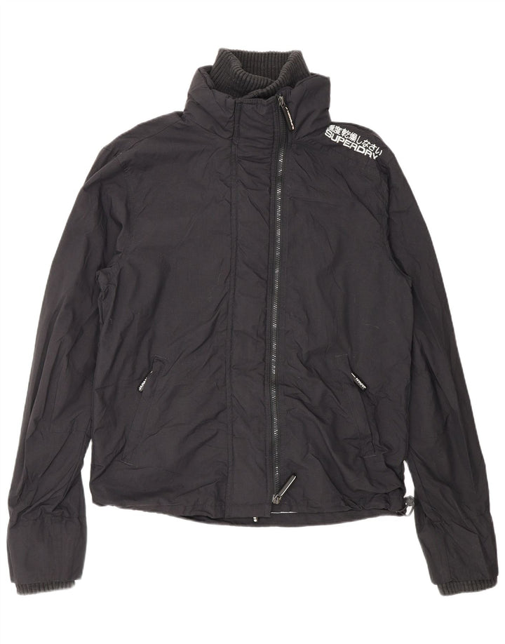 Superdry Veste de pluie Windcheater Graphic pour femme UK 14 Medium Noir Nylon
