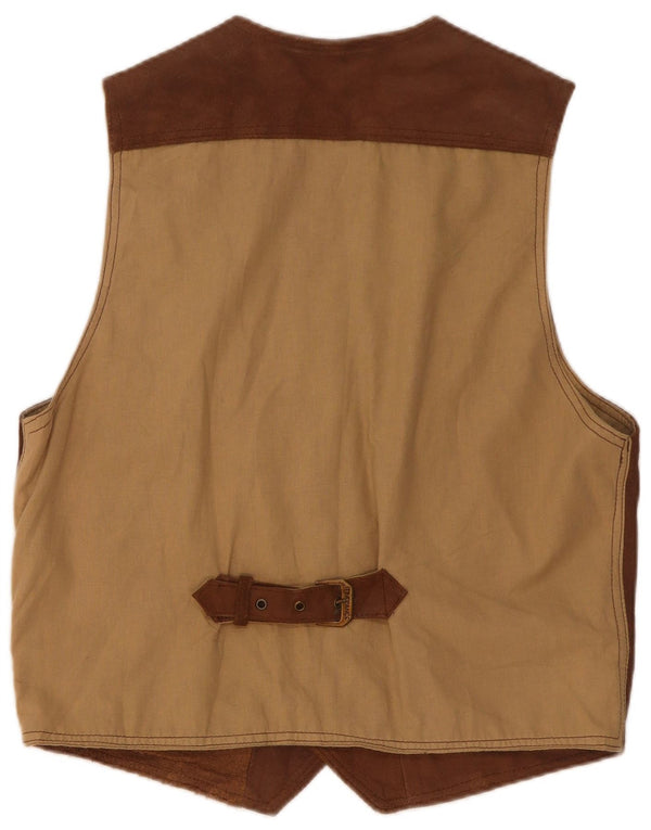 Gilet en daim homme vintage XL cuir marron