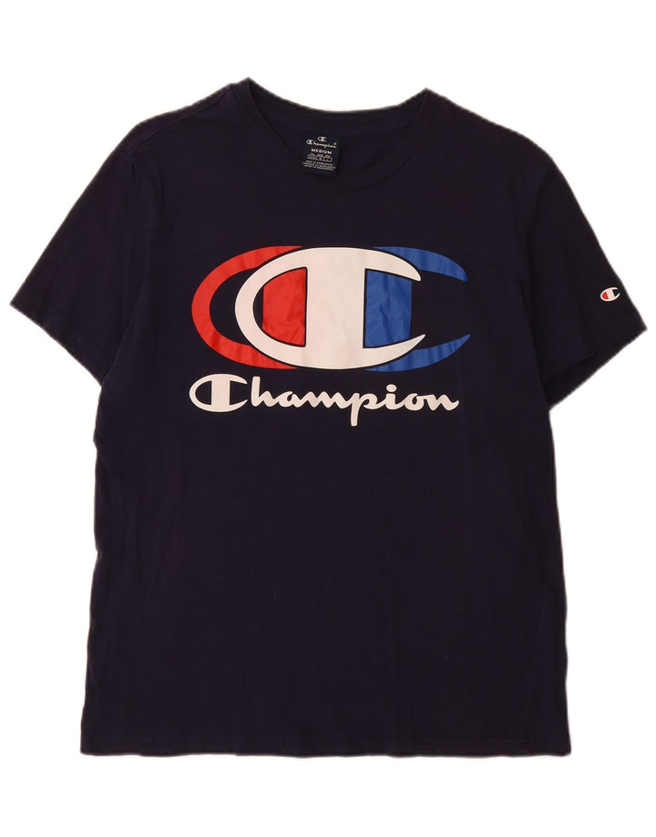 Champion T-Shirt Graphique Homme Bleu Marine Moyen
