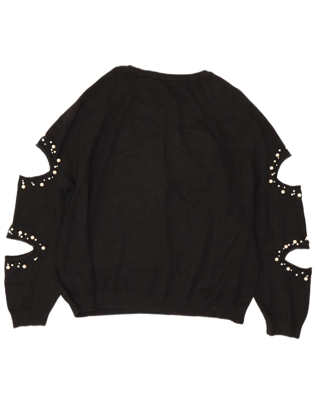 ZARA Pull surdimensionné à col bateau pour femme UK 14 Noir moyen