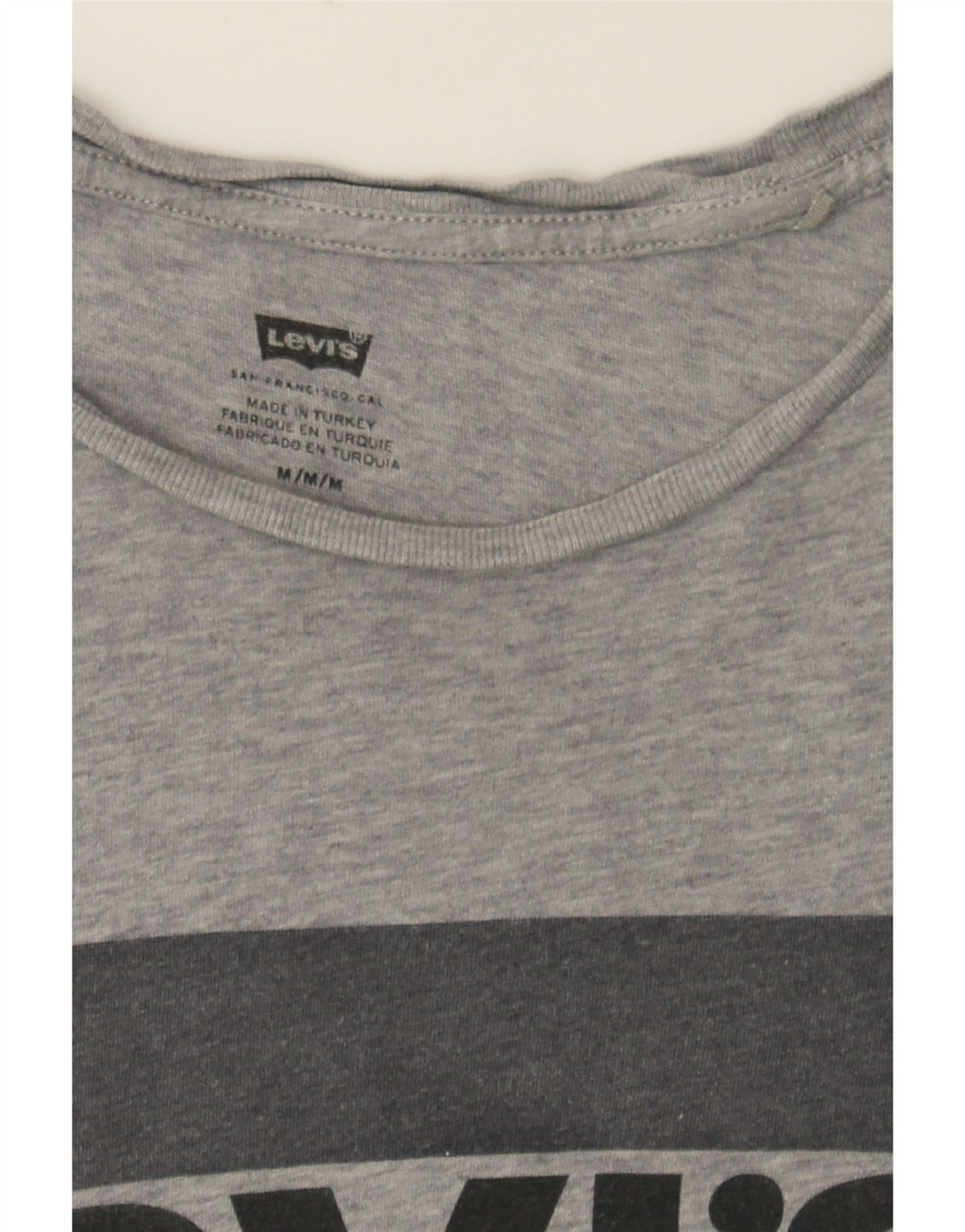 LEVI'S Mens Graphic T-Shirt Top Medium Grey Cotton Vintage Levi's and Second-Hand Levi's from Messina Hembry 