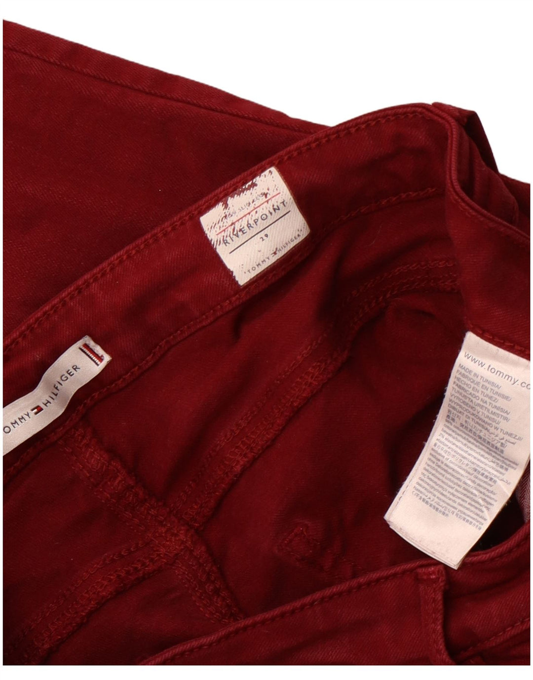 TOMMY HILFIGER Jean Skinny Riverpoint Femme W29 L28 Coton Bordeaux
