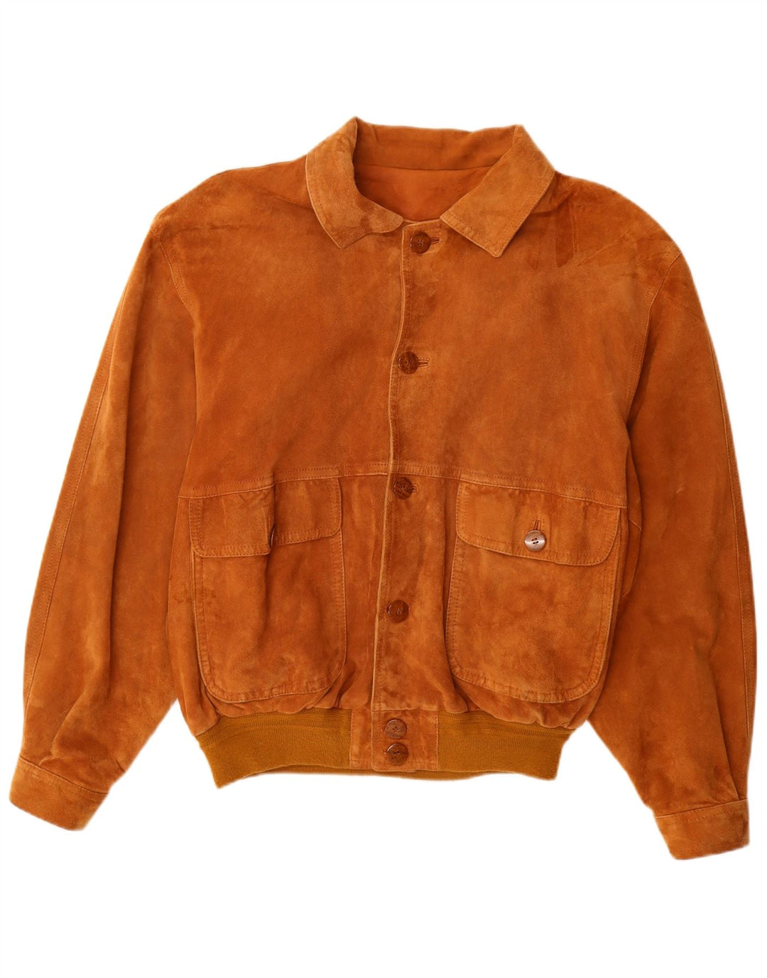 VINTAGE Veste Bomber En Daim Homme IT 52 XL Cuir Beige