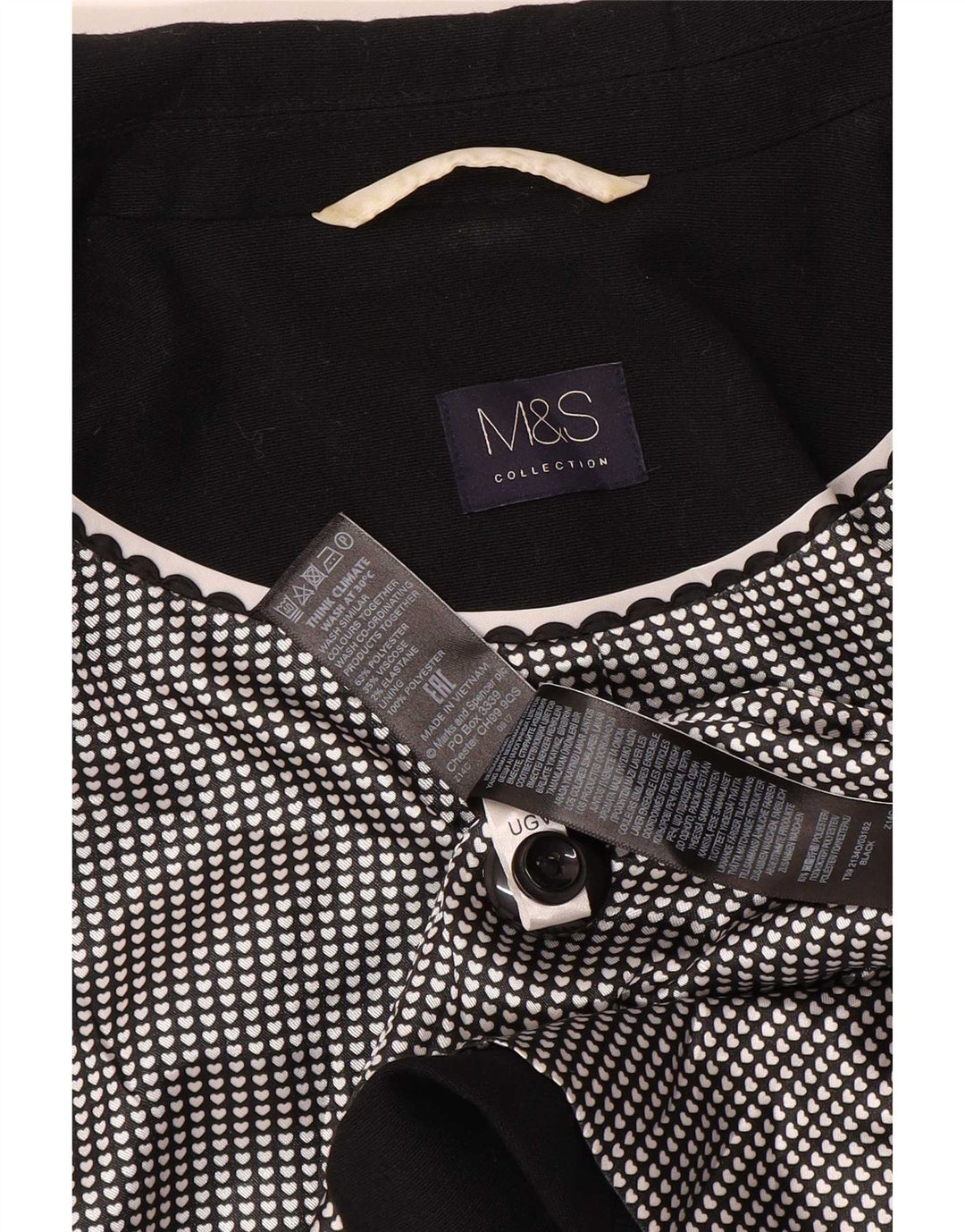 Marks & Spencer Veste blazer 1 bouton pour femme UK 20 2XL Noir Polyester