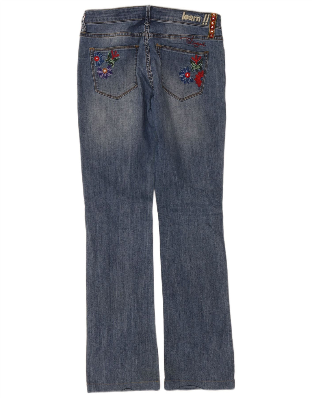 Desigual Jean Bootcut Femme W32 L32 Bleu Floral