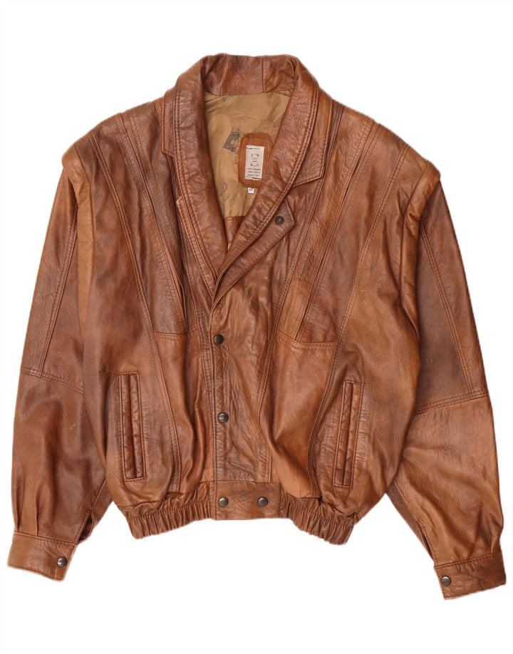 veste en cuir homme vintage UK 38 Cuir brun moyen
