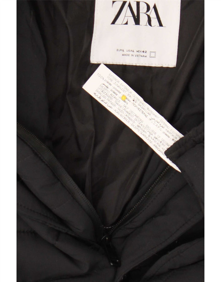 Zara Veste matelassée pour homme UK 40 Large Noir Polyester