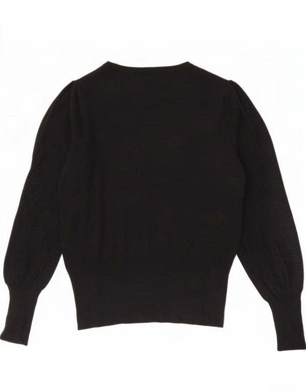 Marks & Spencer Pull col bateau pour femme UK 10 Small Noir Viscose