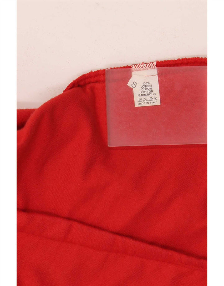 vintage Femmes 5 Bouton Velours Blazer Veste UK 10 Petit Coton Rouge