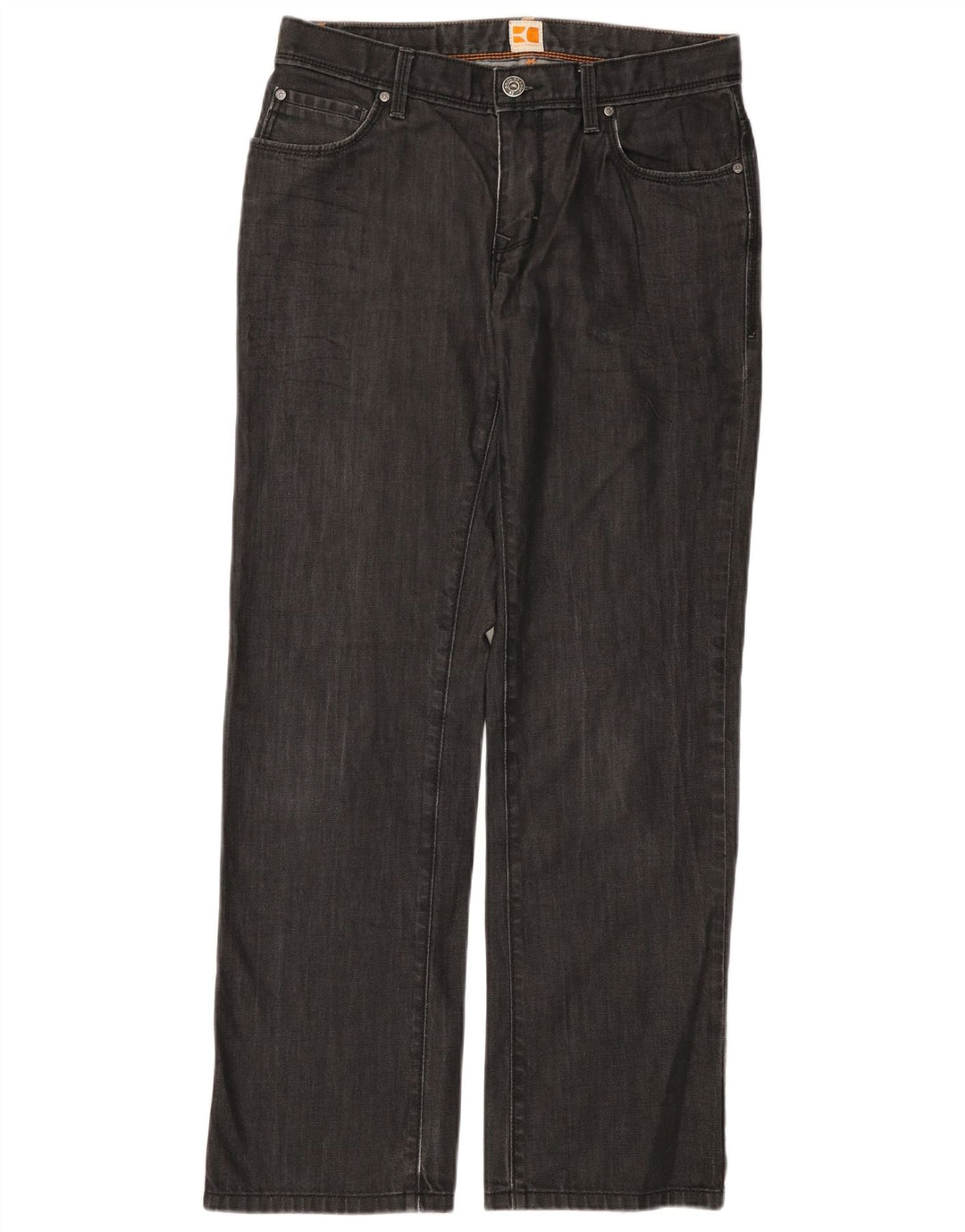 HUGO BOSS Femme Jean Droit W33 L32 Gris Coton