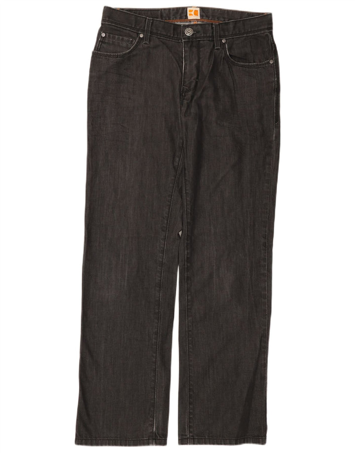 HUGO BOSS Femme Jean Droit W33 L32 Gris Coton