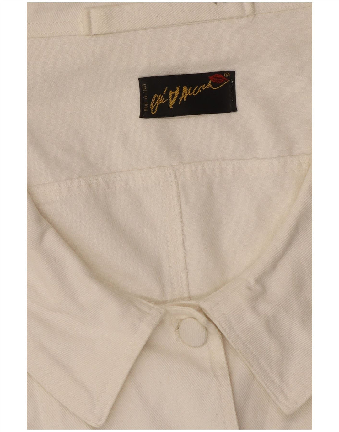 vintage Femme Chemise À Manches Courtes Blouse UK 12 Moyen Blanc