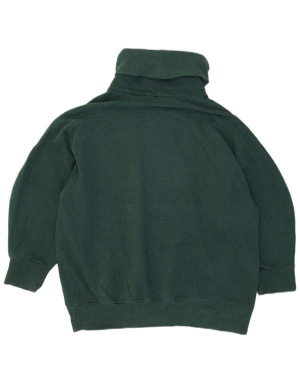 Zara Womens 3/4 Sleeve Roll Neck Sweatshirt Jumper UK 14 Vert moyen
