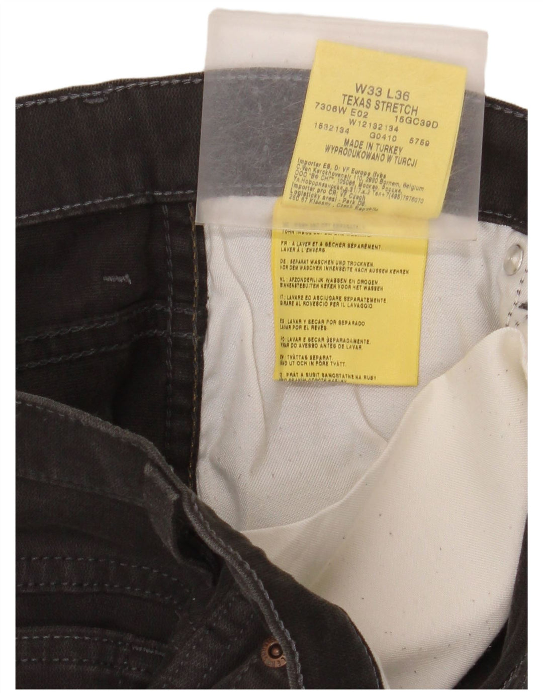 Wrangler Jean droit extensible Texas W33 L32 pour homme en coton noir