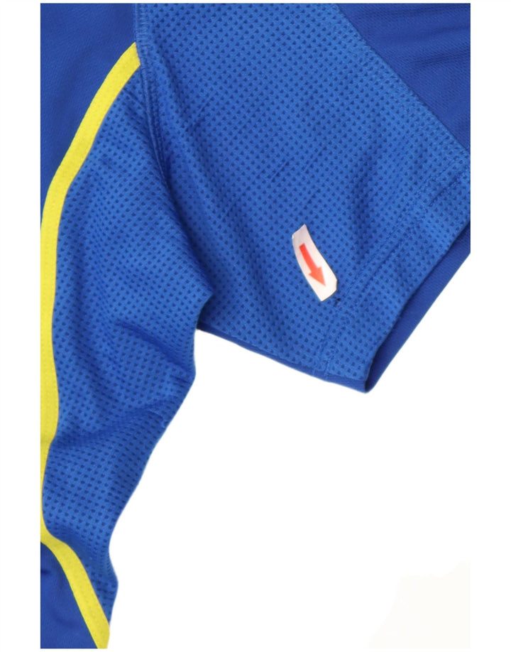 Adidas T-shirt à col zippé pour homme Bleu moyen Polyester