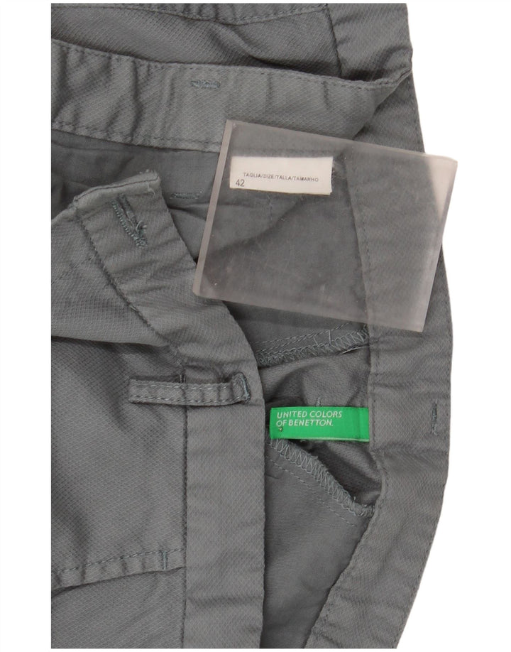 Benetton Pantalon Chino Slim Femme IT 42 Medium W32 L28 Gris