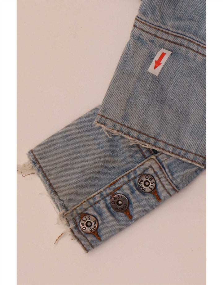Oasis Veste en jean pour femme UK 12 Bleu moyen Coton