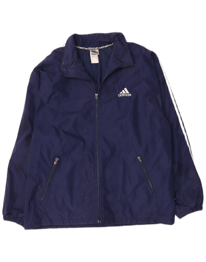 Adidas Veste coupe-vent pour homme UK 44/46 Large Bleu Marine Polyamide
