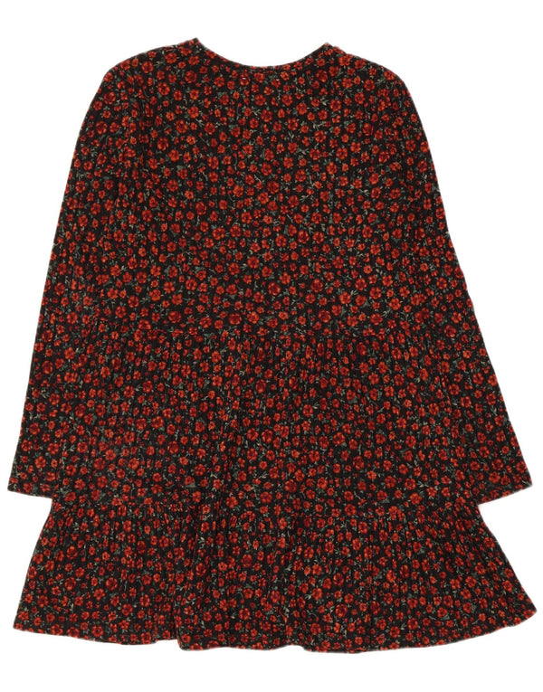 Zara Robe à manches longues pour femme UK 12 Medium Noir Floral