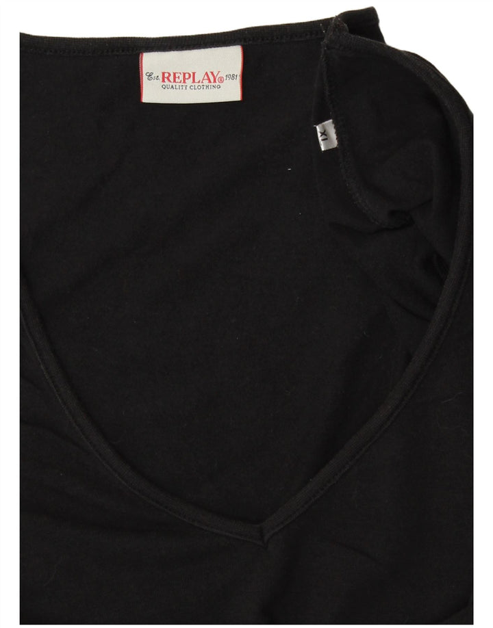 REPLAY T-Shirt Graphique Femme UK 18 XL Noir