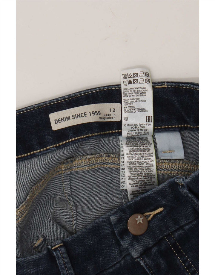Marks & Spencer Short en jean pour femme UK 12 Medium W32 Bleu Coton