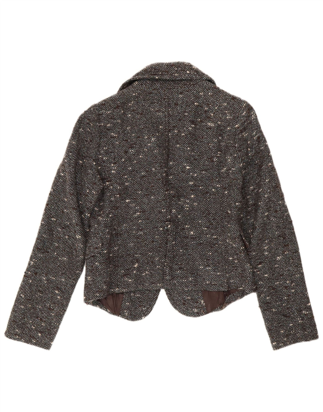 Patrizia Pepe Veste blazer courte à 2 boutons pour femme IT 44 Gris moyen moucheté