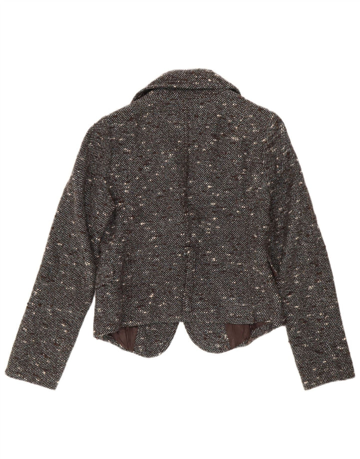 Patrizia Pepe Veste blazer courte à 2 boutons pour femme IT 44 Gris moyen moucheté