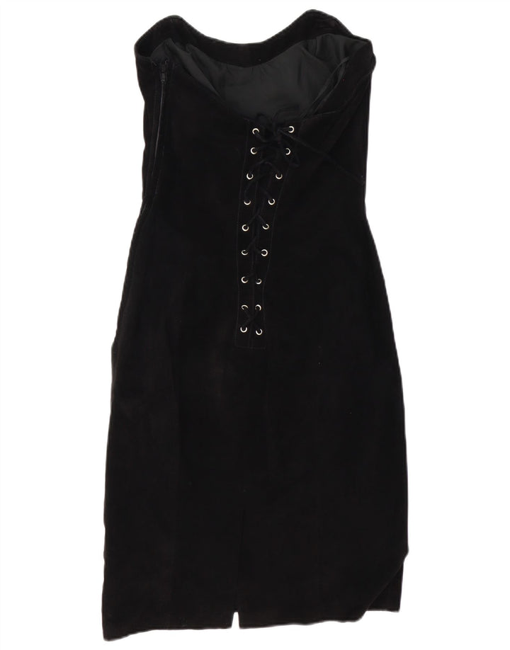 robe bustier en daim femme vintage US 11 Grand cuir noir