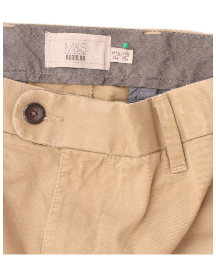 Marks & Spencer Pantalon de costume coupe classique pour homme W38 L29 Coton beige