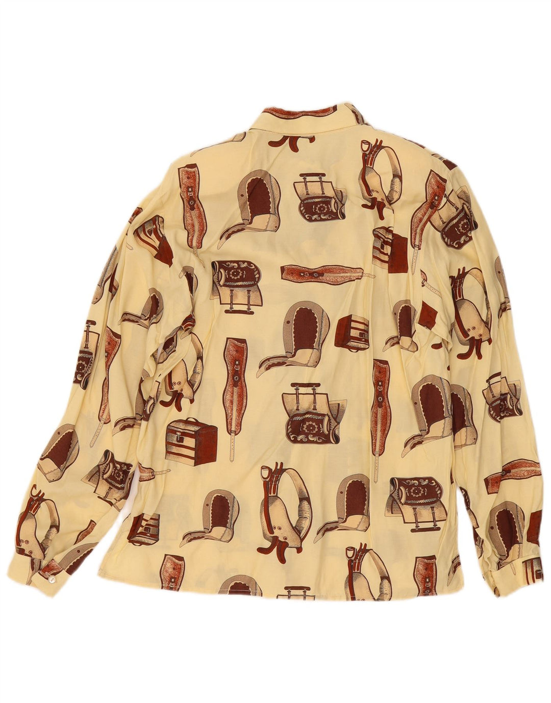 VINTAGE Chemisier surdimensionné pour femme UK 14 Medium Off White