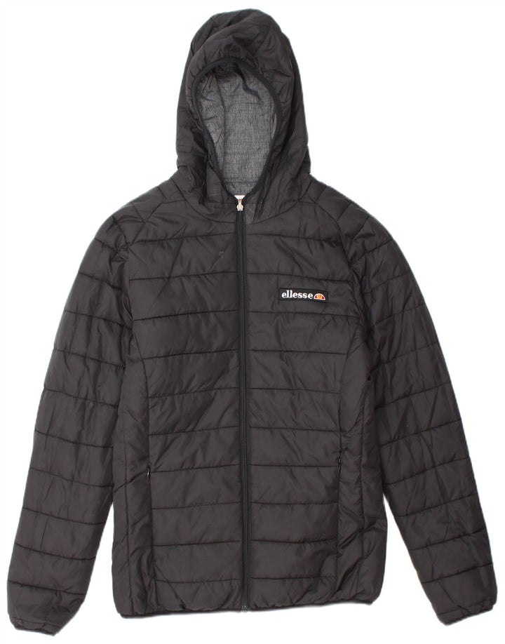 Ellesse Veste matelassée réversible à capuche surdimensionnée pour femme UK 10 Small Gris