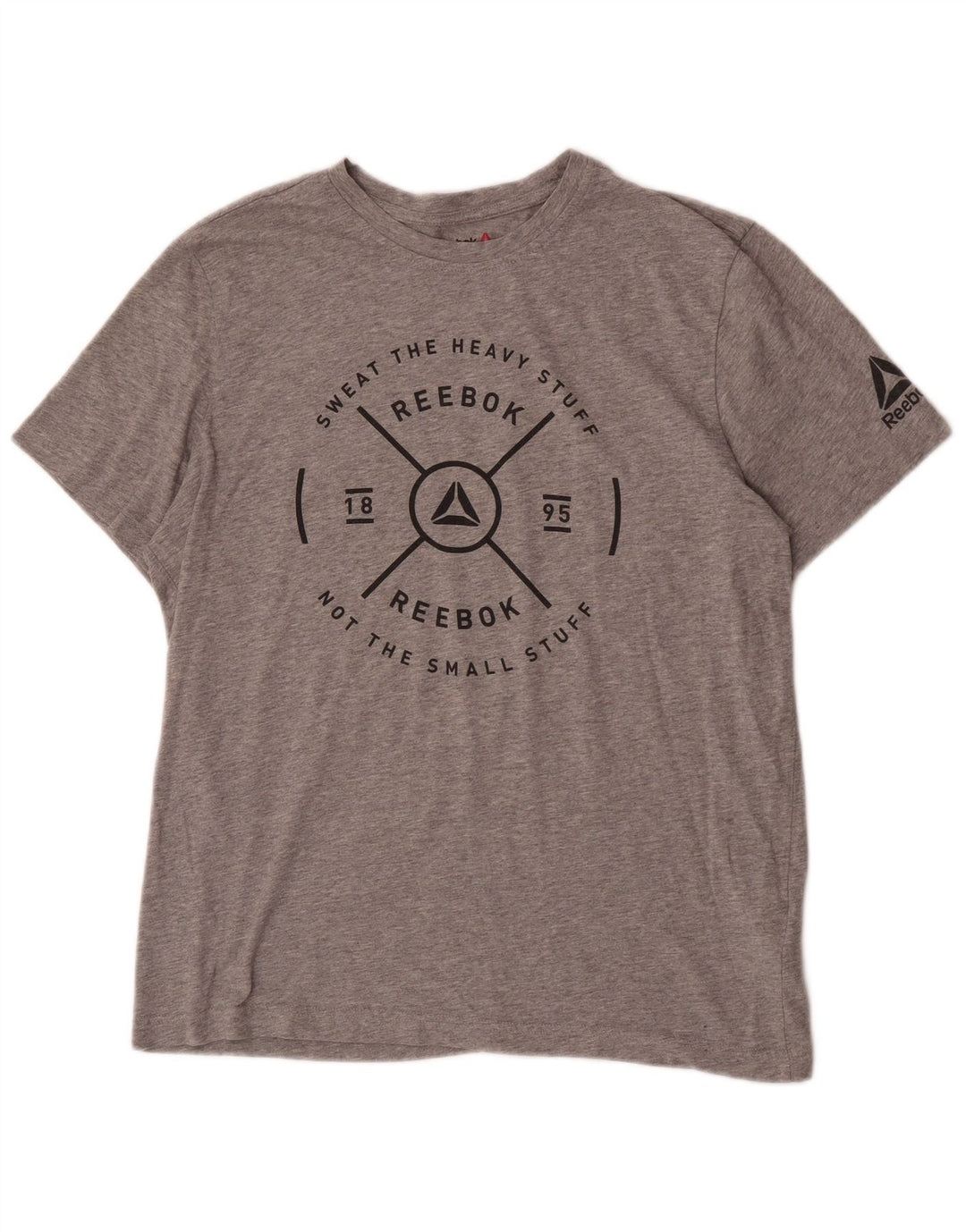 Reebok T-Shirt Graphique Homme Large Gris Coton