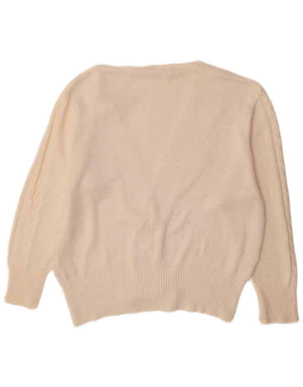 Rabe Cardigan Femme Pull EU 46 XL Acrylique Blanc Cassé