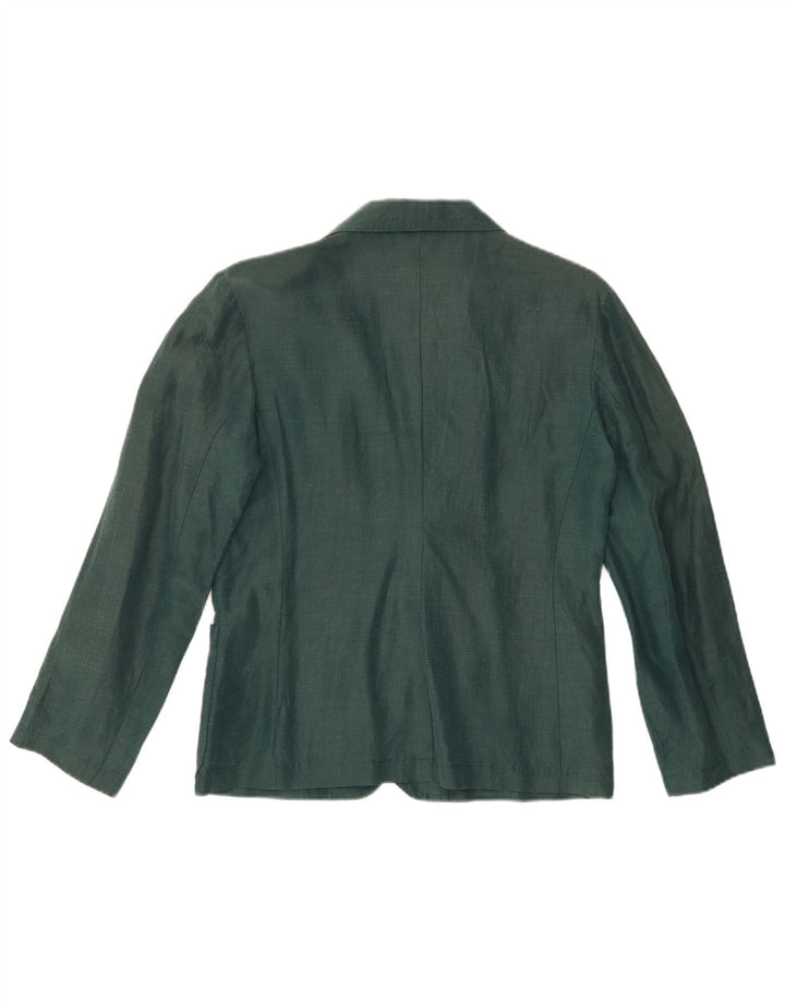 VINTAGE Womens 3 Button Blazer Jacket UK 12 Medium Green