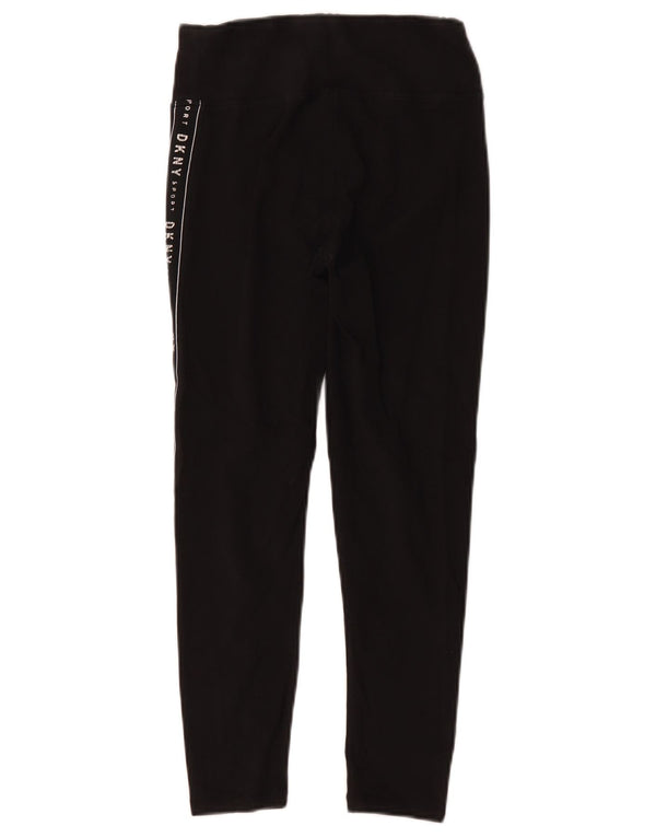 Dkny Legging court graphique pour femme UK 8 petit coton noir