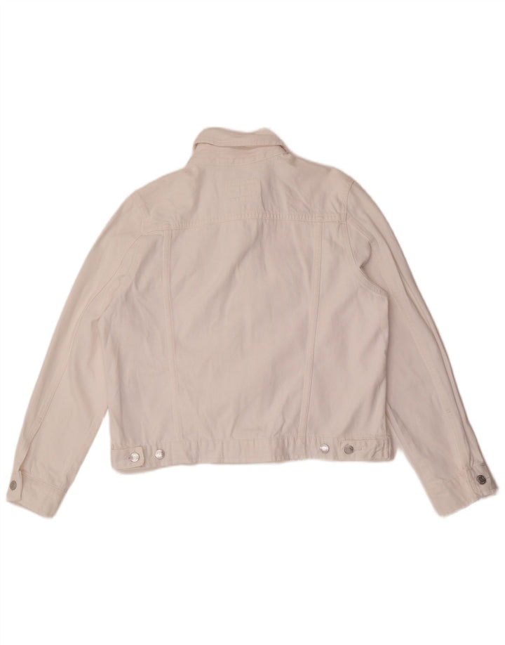 Marks & Spencer Veste en jean pour femme UK 14 Grand coton blanc