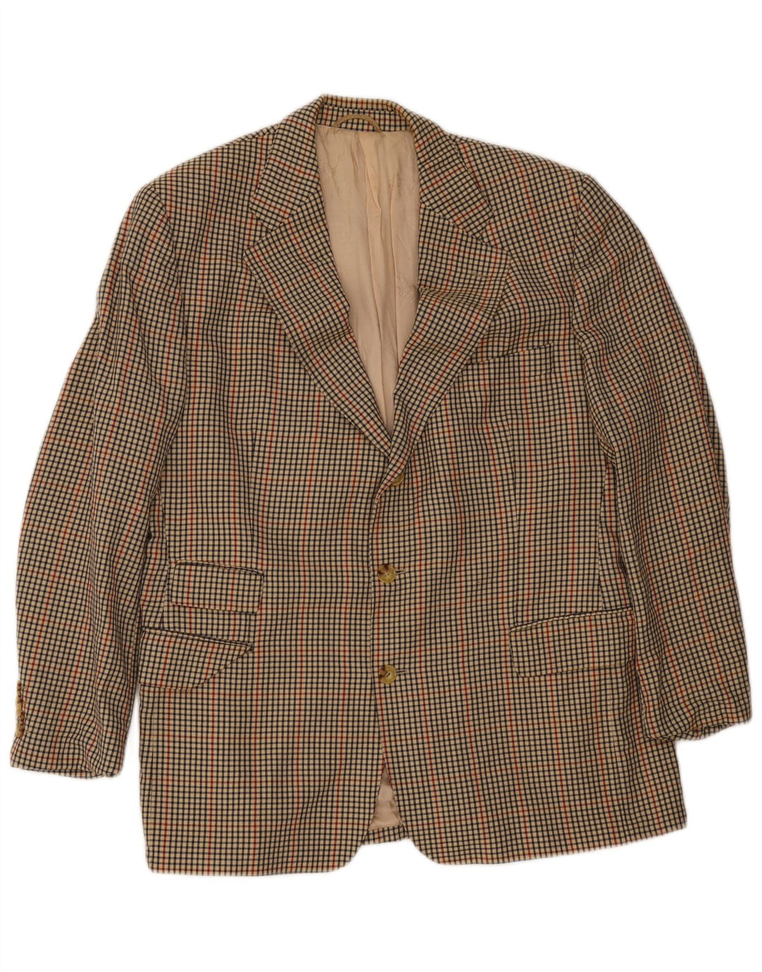 Burberrys Veste blazer à 2 boutons pour homme UK 38 pied-de-poule beige moyen