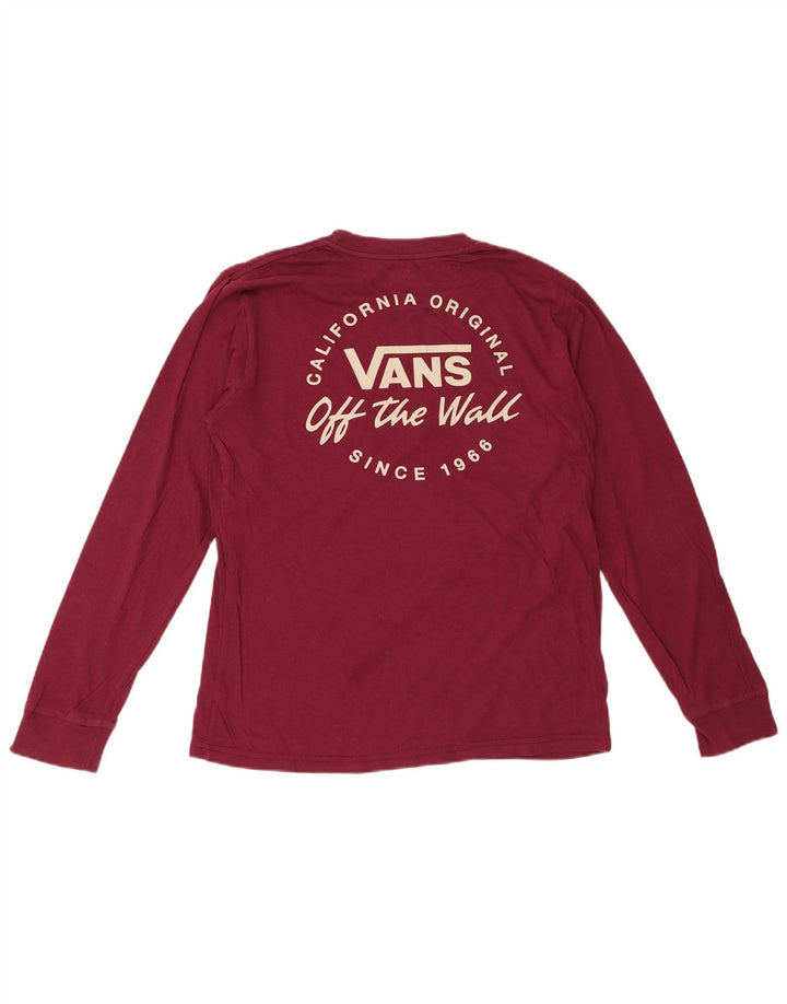 VANS Haut graphique à manches longues pour femme UK 14 Grand coton bordeaux