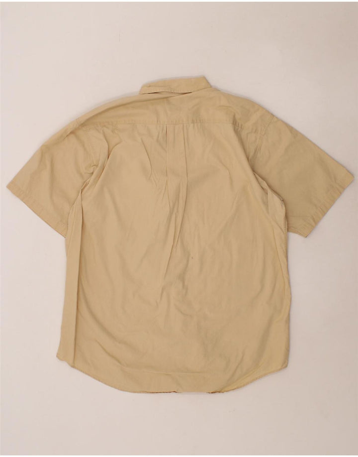 J. CREW Mens Short Sleeve Shirt Medium Beige Cotton Vintage J. Crew and Second-Hand J. Crew from Messina Hembry 