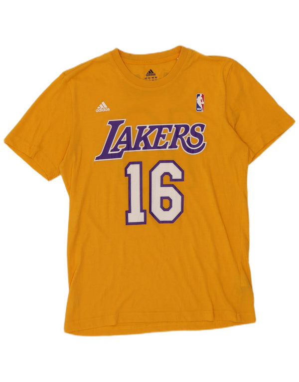 ADIDAS T-Shirt Los Angeles Lakers Graphic Homme Jaune Moyen Coton