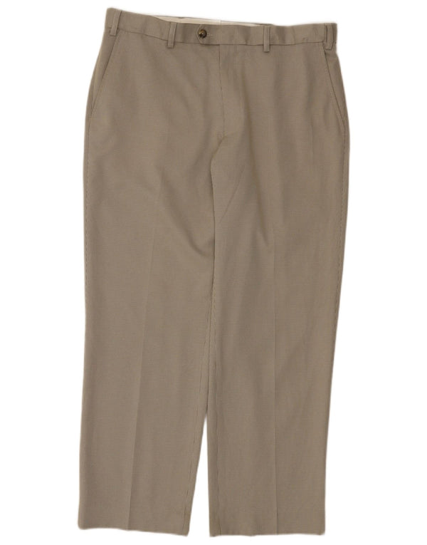 Marks & Spencer Pantalon de costume classique pour homme W36 L29 Vert pied-de-poule