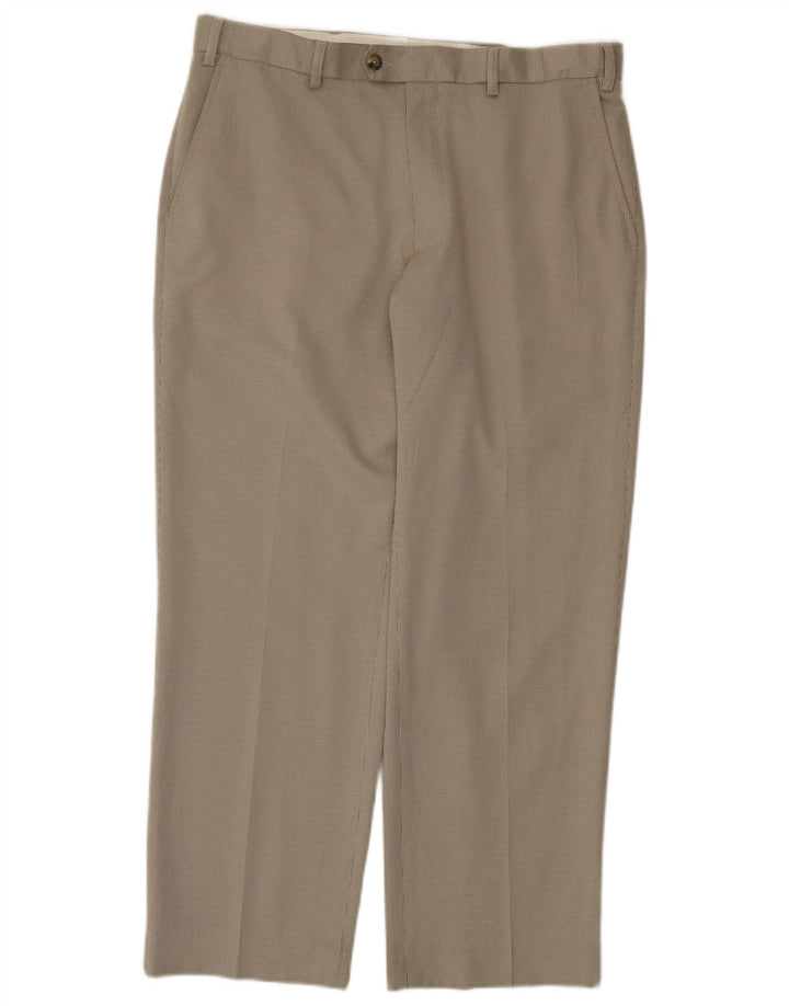 Marks & Spencer Pantalon de costume classique pour homme W36 L29 Vert pied-de-poule