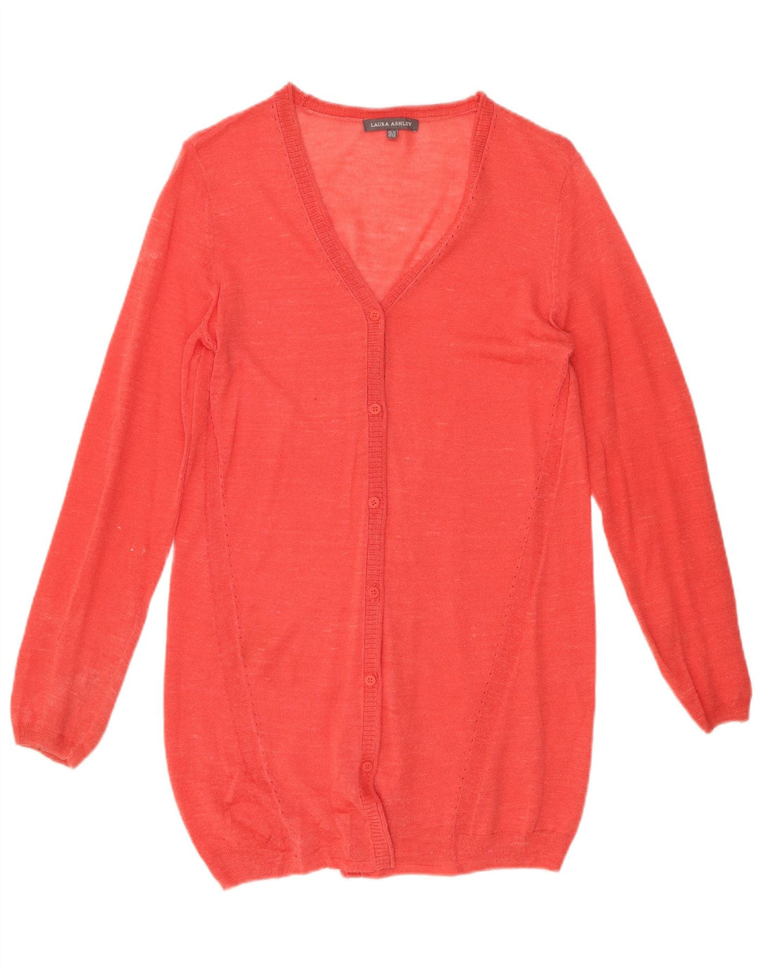 LAURA ASHLEY Pull cardigan long pour femme UK 12 Rouge moyen