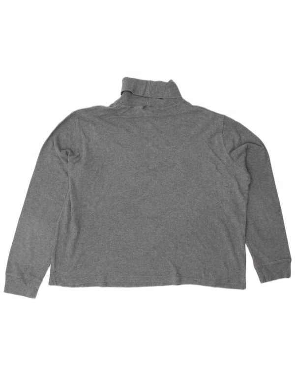 RALPH LAUREN Pull col roulé pour femme UK 18 XL Coton gris
