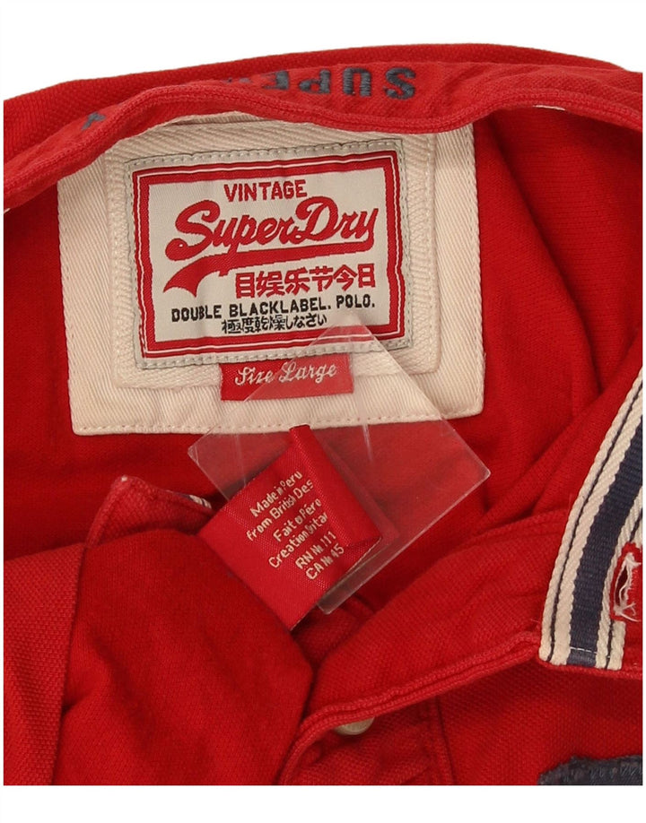 Superdry Polo Graphique Homme Large Rouge Coton
